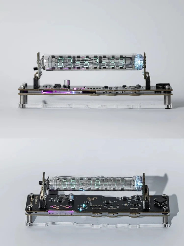 Originele IV18 Fluorescerende Buizenklok - Cyberpunk Kunstwerk