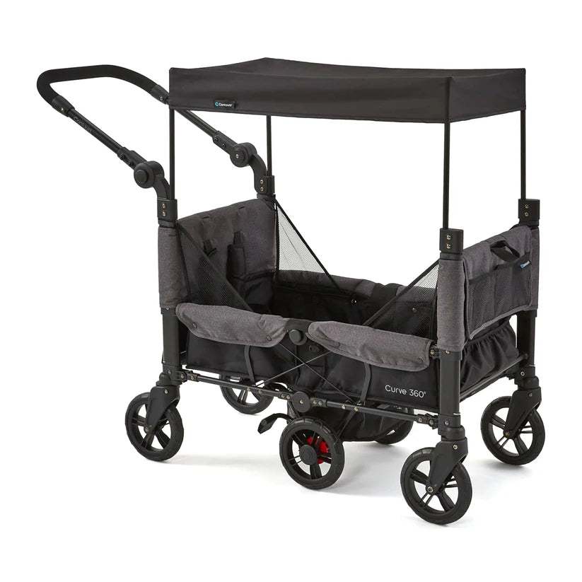 "Curve 360: Compacte, wendbare wandelwagen voor baby's en peuters".