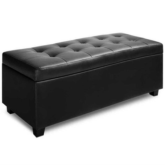 PU Leather Storage Ottoman