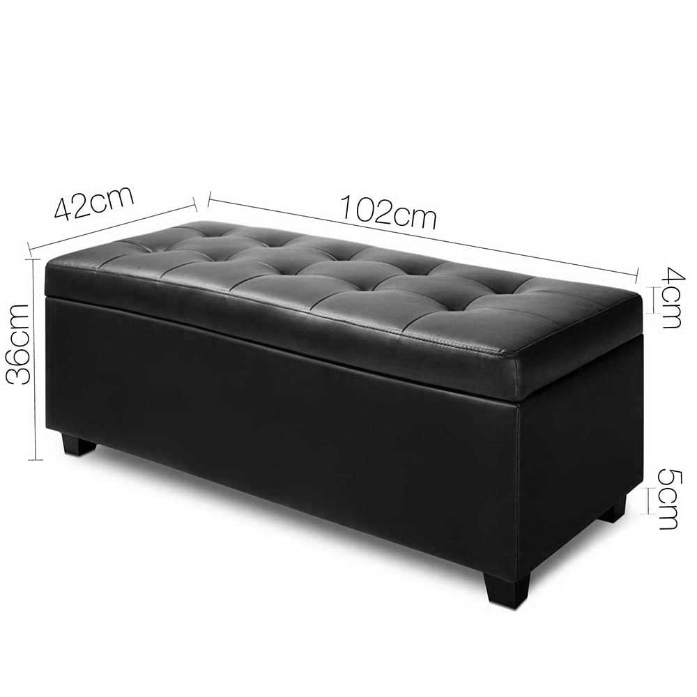 PU Leather Storage Ottoman