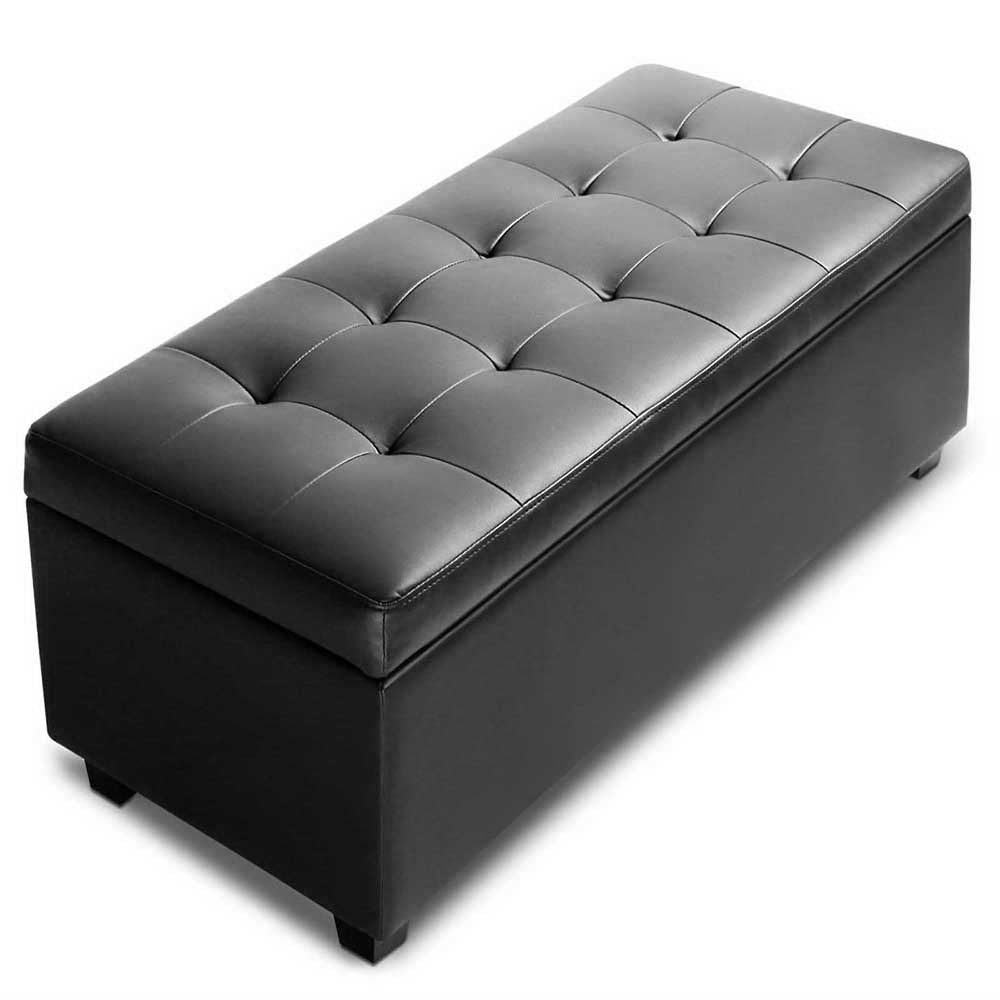 PU Leather Storage Ottoman