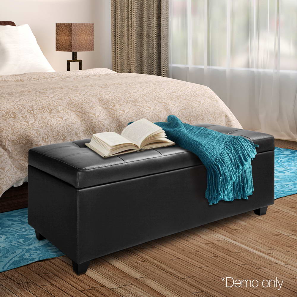 PU Leather Storage Ottoman