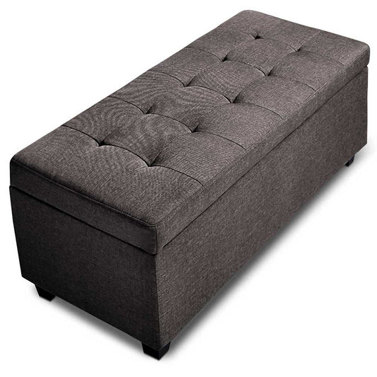 Brown Large Fabric Storage Ottoman