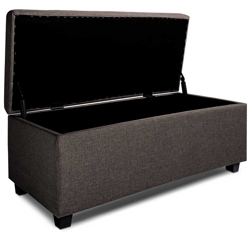 Brown Large Fabric Storage Ottoman