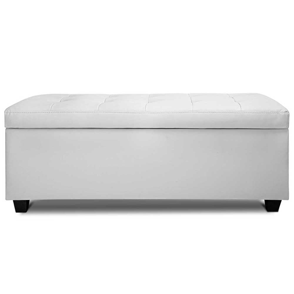 PU Leather Storage Ottoman White